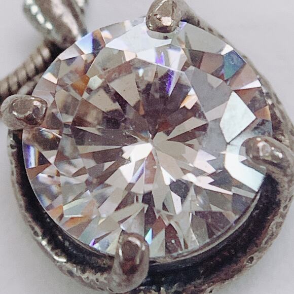 Silpada N1969 Sterling Silver Necklace CZ Pendant Modern Snake Chain Jewelry - Picture 16 of 16